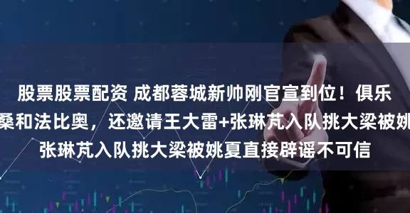 股票股票配资 成都蓉城新帅刚官宣到位！俱乐部就成功引进克雷桑和法比奥，还邀请王大雷+张琳芃入队挑大梁被姚夏直接辟谣不可信